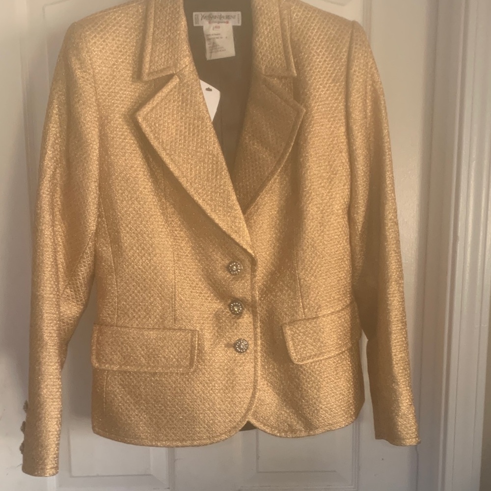 SaintLaurent Gold Blazer with textured
